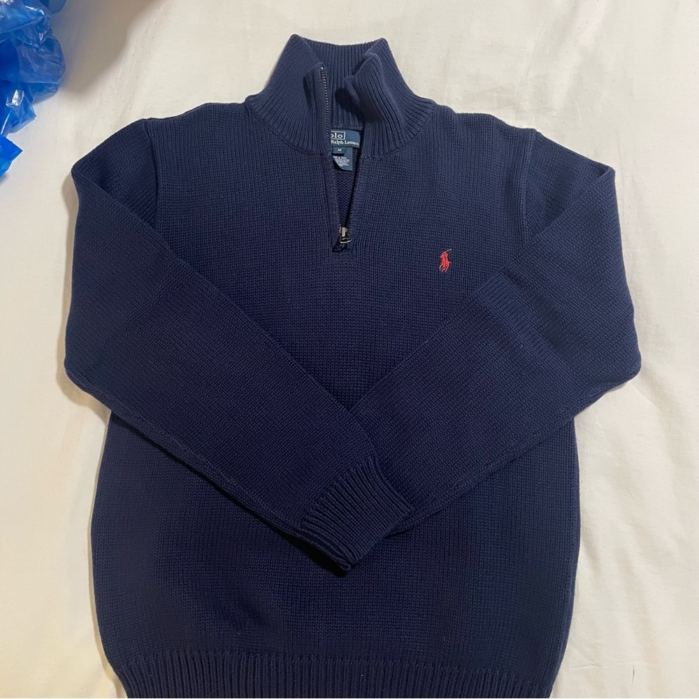 Ralph Lauren Dark Blue 3/4 Zip Sweater. Size M